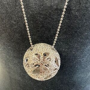 Swarovski Swan Sphere necklace Silver.